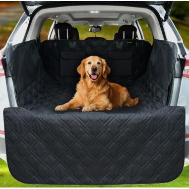 Imagem de snugcubby Forro de carga SUV para cães 53x80 forro de carga para cães de estimação SUV capa de porta-malas para cães com protetores de parede lateral
