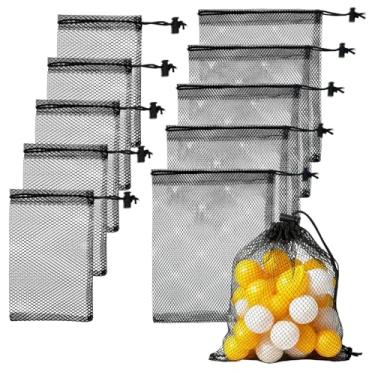 Imagem de Sacos de cordão pequenos pretos com trava de cabo, 10 peças, bolsa de cordão de malha de nylon, sacos de armazenamento portátil, bolsa de roupa delicada, bolsa de rede de armazenamento para brinquedos