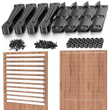 Imagem de Kit de ferragens de persiana - Suportes de sistema de persianas de deck para persianas ajustáveis ao ar livre e persianas de pérgola, perfeito para jardins, pátios e uso interno e externo