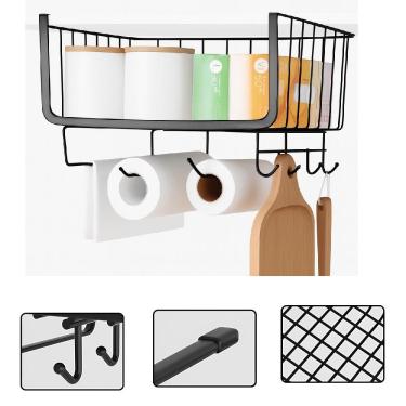 Imagem de Cesto Organizador Suspenso Prateleira Porta Armario Suporte