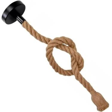 Imagem de Luminária Teto Pendente Rústico Corda Cânhamo Vintage 1,0m - NilosDeco