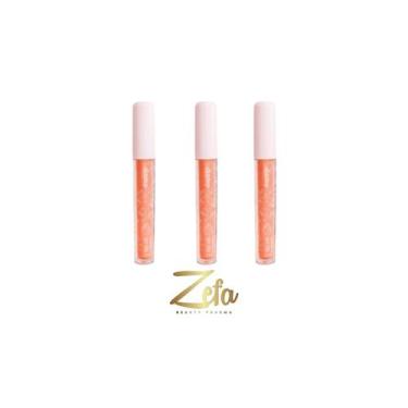 Imagem de Kit 03 Lip Oil Hidratante Labial Pêssego 5,5ml - Dapop