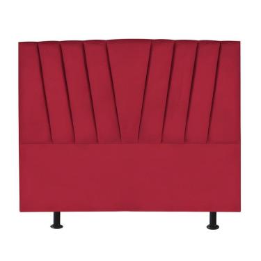 Imagem de Cabeceira King Cama Box Estofada 195 Cm Antonella Suede vermelho