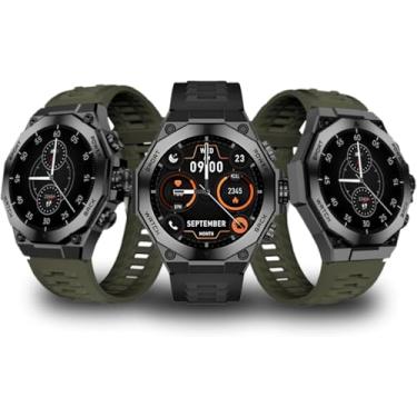 Imagem de Smartwatch Premium AM18 Tela AMOLED 1.46” com NFC, Chamadas Bluetooth, Monitor Cardíaco, IP68, Tela Dividida, Bateria Longa – 2 Pulseira Silicone, 100+ Aplicativos e Conexão Android e Ios