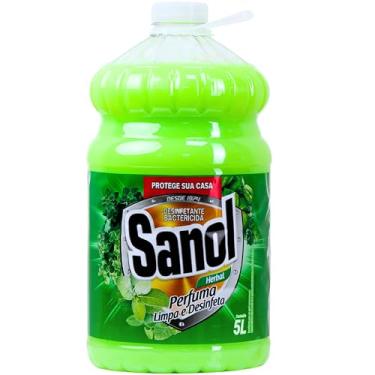 Imagem de Sanol Desinfetante Líquido Para Uso Geral Herbal 5 Litros Verde