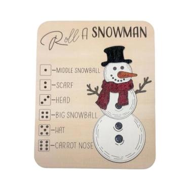 Imagem de Fiocias Brinquedo de Natal de Madeira, Presente de Natal Ideal para Toda a Família, Brinquedo Educativo para Crianças Pequenas, Faz Um Boneco de Neve Rolar.