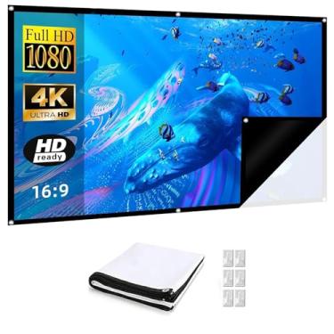 Imagem de Tela de projetor de 100 polegadas Full HD, compatível com 4K, Home Theater e instalação simples ao ar livre