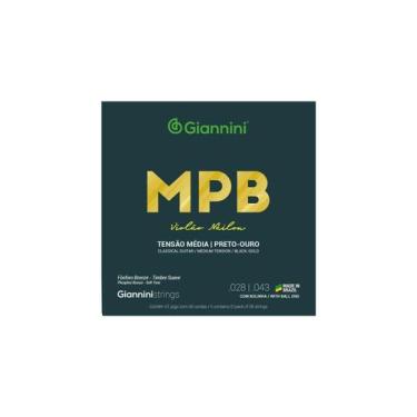 Imagem de Encordoamento Violão Nylon Preto-ouro Tensão Média Genwbg - GIANNINI