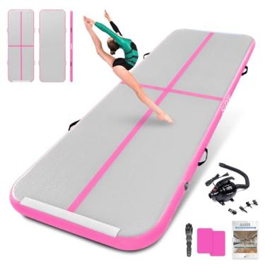 Imagem de SUDOO Tapete De Ginástica Inflável De 13 Pés, Pista De Ginástica De 4" De Espessura, Tapete De Treinamento Com Bomba De Ar Elétrica Para Uso Doméstico/Queda/Academia/Exercício/Treinamento/Liderança