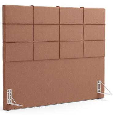 Imagem de Cabeceira Cama Box Casal King 195 cm Roma W01 Linho Rosê - Lyam - Lyam