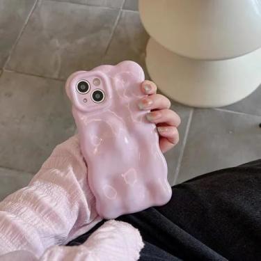 Imagem de Capa para celular com padrão de ondas 3D para iPhone 17, 16, 15, 14, 13 Pro Max, cores vibrantes, design moderno, capa traseira de silicone macio e resistente a impactos, modelo A8, compatível com i