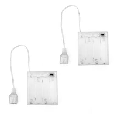 Imagem de Pacote de 2 baterias portáteis para placas neon LED 5V-6V, conversor de fonte de alimentação operado por bateria para luzes neon USB uso interno e externo