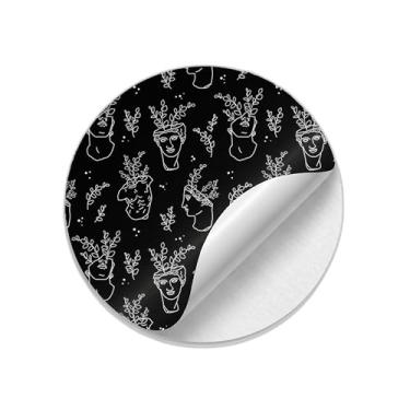 Imagem de Autocolantes Adesivos Redondos 25 Unidades Ano Novo Estampa Estátua Grega - Tamanho 30x30cm