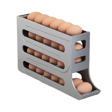 Imagem de Organizador de Ovos com Rolamento Automático 4 Andares para Geladeira - Dispenser Economia Espaço Container Grande Capac