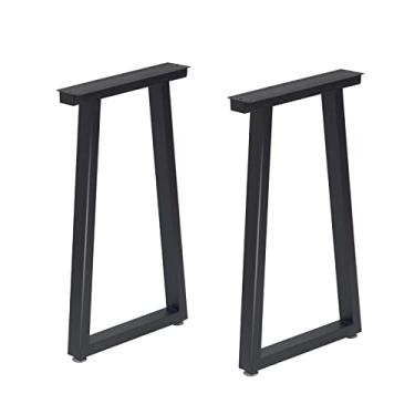 Imagem de Taelakeni Pernas de mesa de barra de metal de 101 cm, perna de mesa de jantar resistente com almofadas de ajuste, conjunto de 2, estilo trapézio L