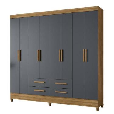 Imagem de Guarda Roupa Florida Quarto Casal com 8 Portas e 4 Gavetas - Moval, Fr