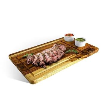 Imagem de Tabua De Carne Para Churrasco De Madeira Com Bandeja + Porta Molhos (SEM BANDEJA)