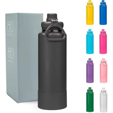 Imagem de Garrafa Térmica 800 ml – Inox 304, Duplo Vácuo, Base Emborrachada Antiderrapante – 24h Frio / 12h Quente – Preto