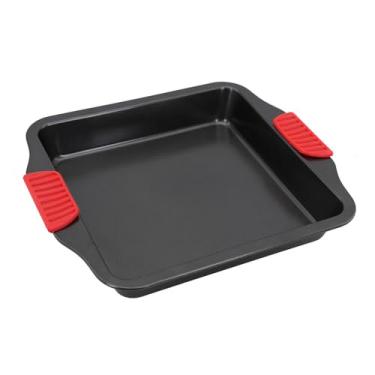 Imagem de Forma Assadeira Antiaderente Quadrada 28x25cm Com Pegador de Silicone