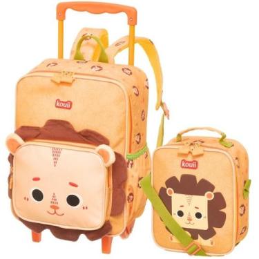 Imagem de Bolsa Escolar c Rodinhas e Lancheira Térmica Infantil Leão - Kouii