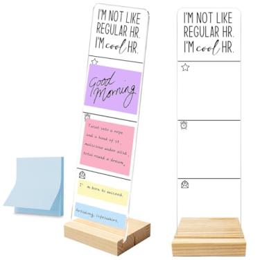 Imagem de Quadro de notas para monitor com base de madeira removível, suporte de notas adesivas portátil em acrílico, I'm Not Like Regular Hr I m Cool Hr, conjunto de mesa de escritório, notas adesivas 100