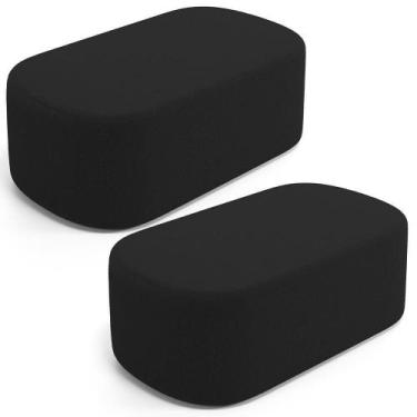 Imagem de Kit 02 Puffs Decorativos Orgânicos Para Living Quarto 100cm Doha W01 B