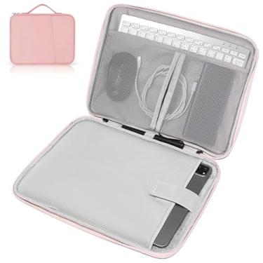 Imagem de Capa para tablet de 9 a 11 polegadas, organizador de tablet para iPad Pro 11 (2022-2018), iPad 10,9 (10ª geração), iPad Air (5/4ª geração), Galaxy Tab A8/A7/S8/S7 Fit Apple Smart Keyboard (Rosa-11