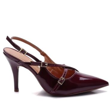 Imagem de Sapato Scarpin Feminino Vizzano com Fivelas em Verniz Vinho - 38
