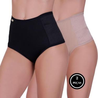 Imagem de Kit 2 Cinta de Compressão Calcinha Modeladora Cós Alto Poliamida -c13 