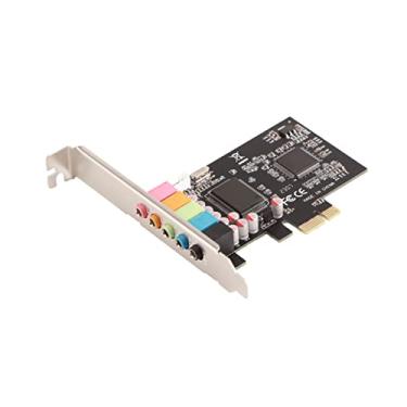 Imagem de Cosiki Placa de Som Estéreo de 6 Canais Conversão de Sinal de áudio de Mesa Com CD de Driver para Home Theater, Jogos 3D Em Grande Escala - Placa de áudio PCI-E para Computadores PC Preta