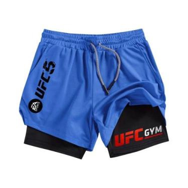 Imagem de Shorts Esportivos Masculinos 2 Em 1 De Secagem Rápida Para Academia E 