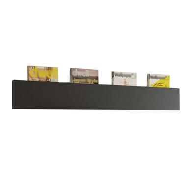 Imagem de Suporte de arquivo de metal minimalista preto montado na parede - Organizador elegante de revistas e quadrinhos, organizador de correspondências e cartas para escritório, 90/120/150 cm (150 x 5 x 20