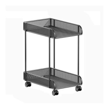 Imagem de Suporte de torre de CPU para escritório, preto, suporte de torre de PC, 2 camadas, suporte de CPU, metal, computador móvel, torre, carrinho, estojo para hospedeiro, com rodas, acessórios (médio)