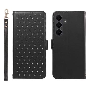 Imagem de KYFSJPT Capa carteira para Samsung Galaxy S25 FE com bloqueio RFID, compartimentos para cartões, alça de pulso destacável e capa flip - Samsung Galaxy S25 FE (6,7 polegadas) preta