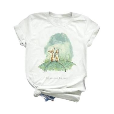 Imagem de Camiseta Feminina Com Estampa Animal, Manga Curta, Moda Fofa, Roupas D