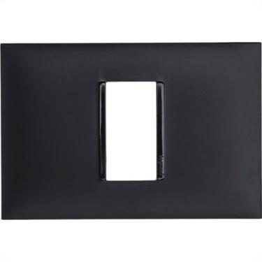 Imagem de Placa Pial Plus+ Preta 4X2 - 1 Modulo Horizontal - 618501Pt - GL ELETR