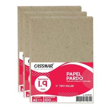 Imagem de Papel Pardo Tipo Holler para Cartonagem A5 1,9mm 148x210mm 100un - Cas