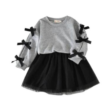 Imagem de Conjunto Infantil De Moda Coreana Para Meninas: Blusa Cinza De Manga L