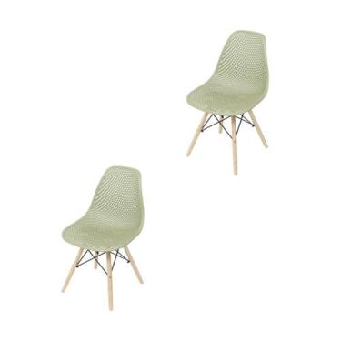 Imagem de Kit 2 Cadeiras Eames Design Colméia Eloisa Bege - Homeland