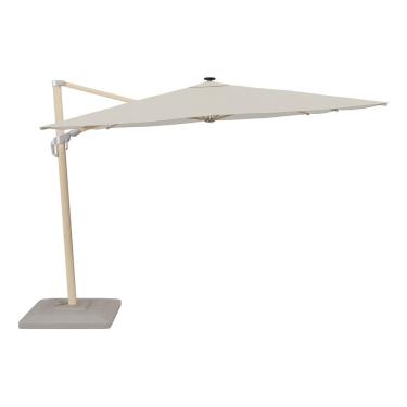 Imagem de Ombrelone Lateral Quadrado Aluminio Branco Com Led E Base