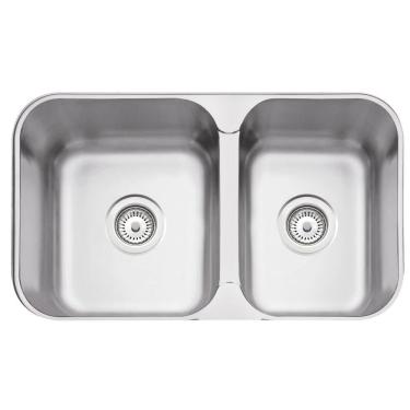 Imagem de Cuba de Embutir/Sobrepor Dupla Tramontina 69x40 Isis 2C 34-28 BS em Aço Inox Escovado 9...