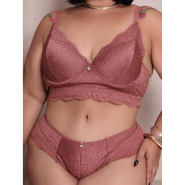 Imagem de Conjunto Lingerie Em Lesiê- Plus Size- Reforçado - Ousadia Lingerie e 