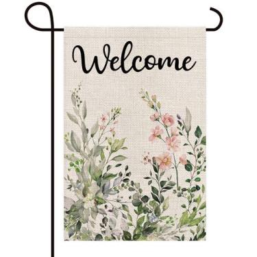 Imagem de Garden Flag Texupday dá as boas-vindas à planta de folhas verdes de eu