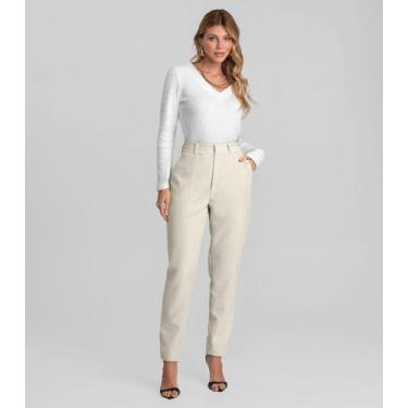 Imagem de Calça Feminina Cenoura em Barbie Strong Dianna Bege, G, Bege