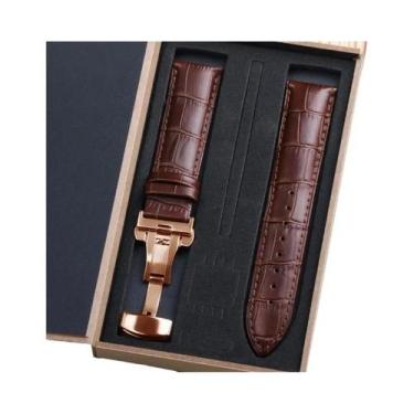 Imagem de Pulseira De Relógio Ajustável Em Couro Genuíno 12-22mm Com Fecho Borbo