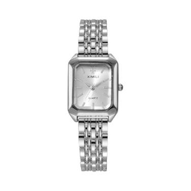 Imagem de Relógio De Quartzo Luxuoso Feminino Com Pulseira De Aço Inoxidável Ret