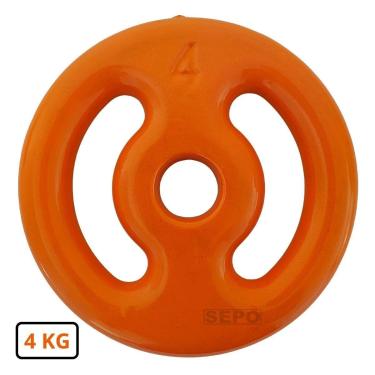 Imagem de Anilha Emborrachada Fitness 4 Kg Laranja-Unissex