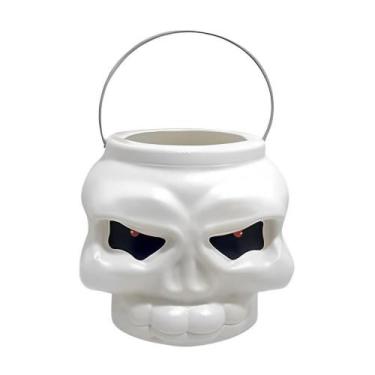 Imagem de Acessório Decorativo Balde Caveira Branca Halloween Para Doces - Fanta