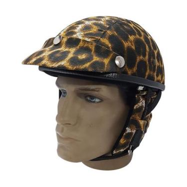 Imagem de Capacete Coquinho Scooter Elétrica Custom Classic Pele de Onça CCC032 