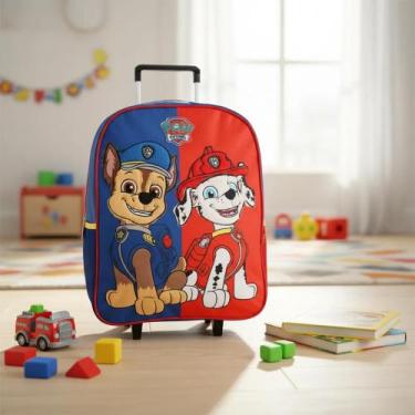 Imagem de Mochila Escolar Peluciada Patrulha Canina Luxcel Rodinhas